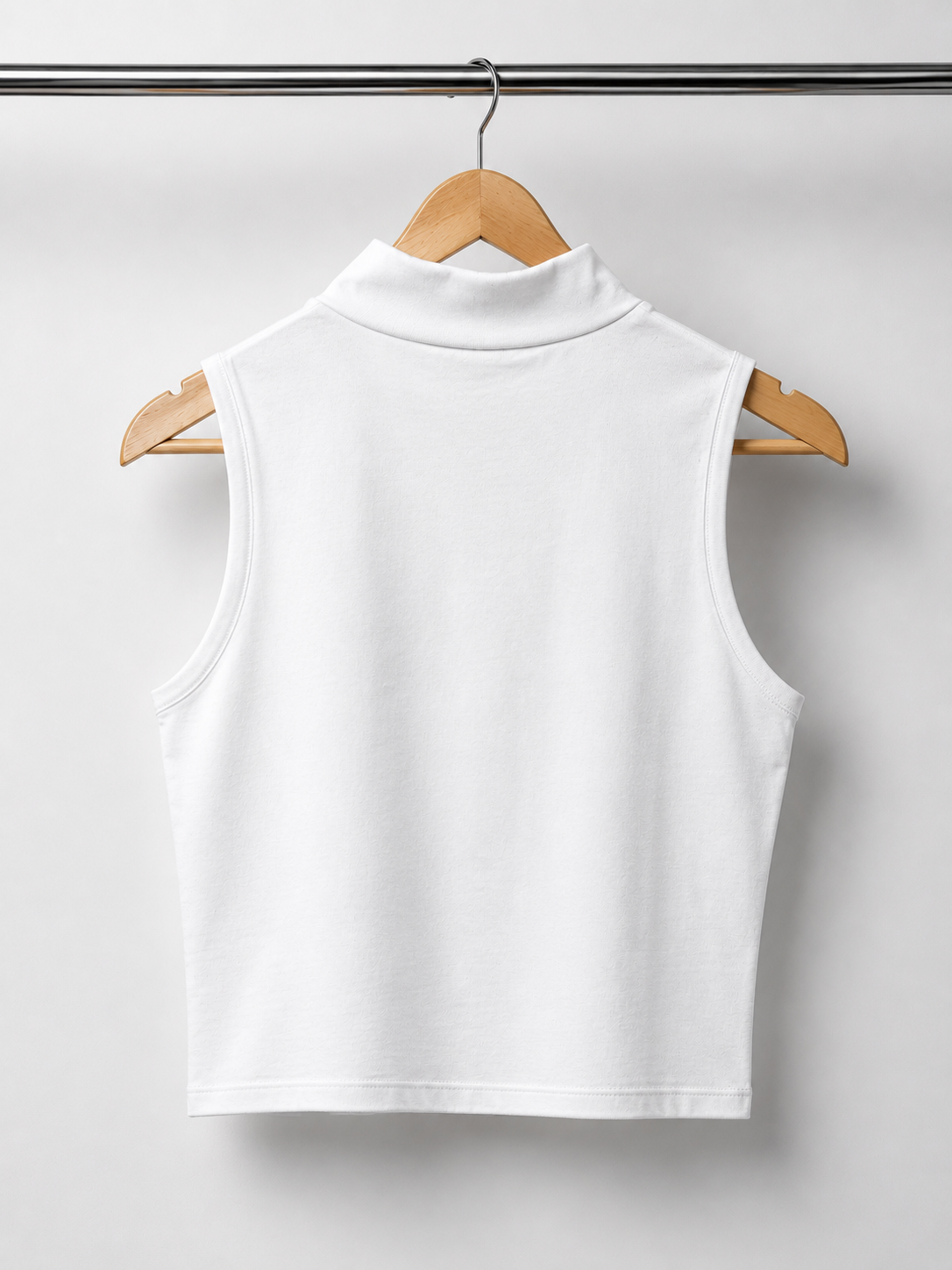 ALANI "Lion Strong" Women's High Neck Crop Top - White Summer Tank Top