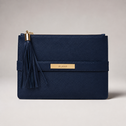 Victoria Leather Clutch with Strap - Elegant Women's Handbag 2026