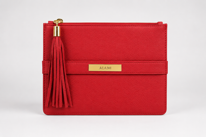 Victoria Leather Clutch with Strap - Elegant Women's Handbag 2026
