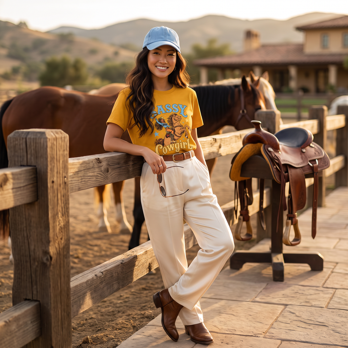ALANI Sassy Cowgirl Crop Tee Combo Set - Women's Summer Top 2026