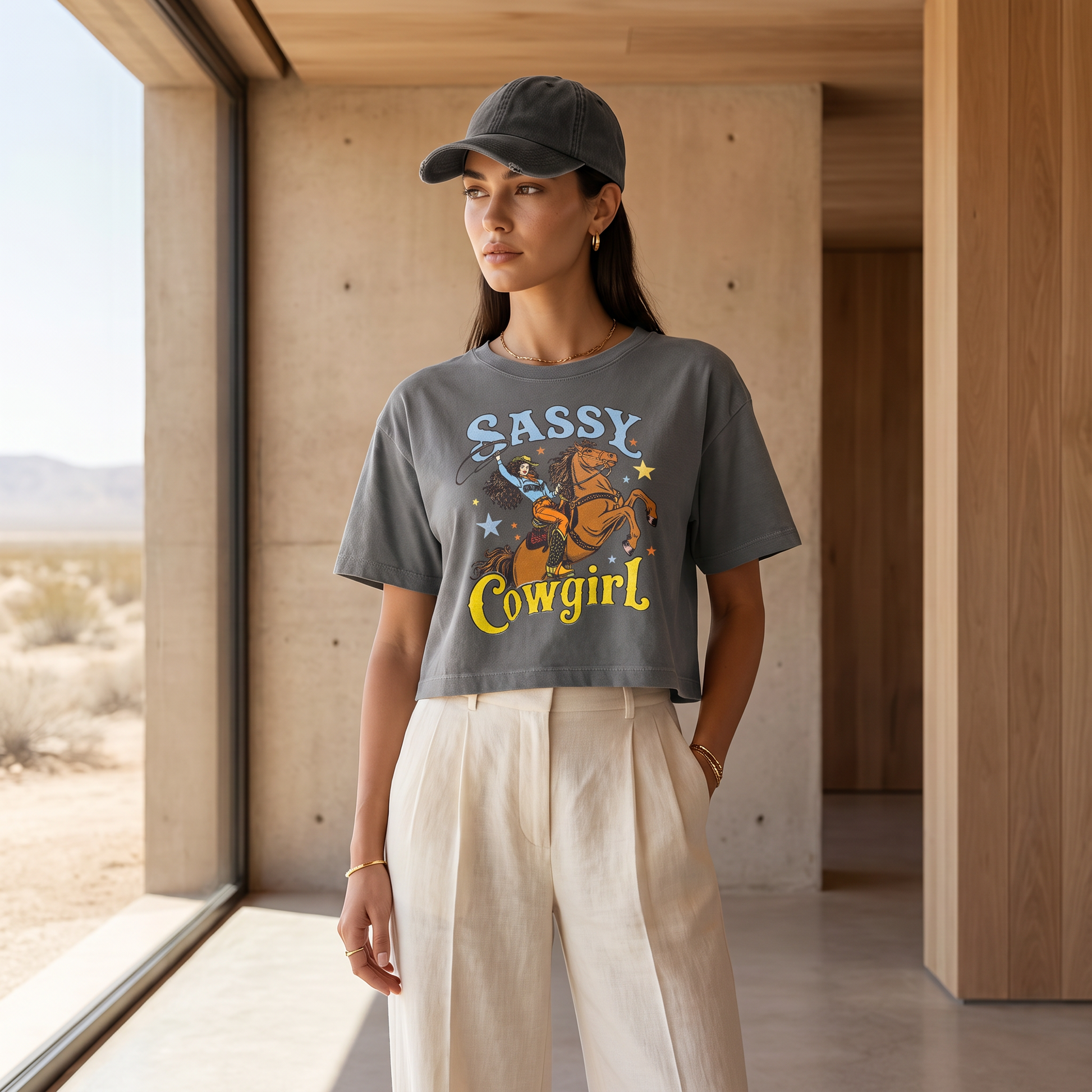 ALANI Sassy Cowgirl Crop Tee Combo Set - Women's Summer Top 2026